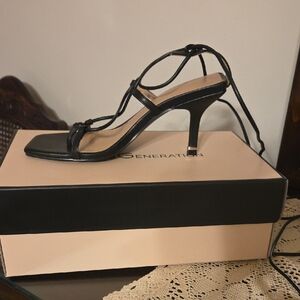 BCBGeneration Black Strappy Heels
